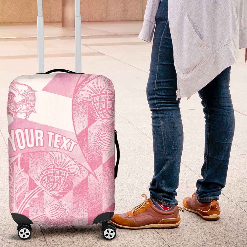 Scotland Rugby Custom Luggage Cover Go Scottish Thistle Pink Version LT14
