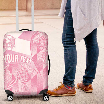 Scotland Rugby Custom Luggage Cover Go Scottish Thistle Pink Version LT14