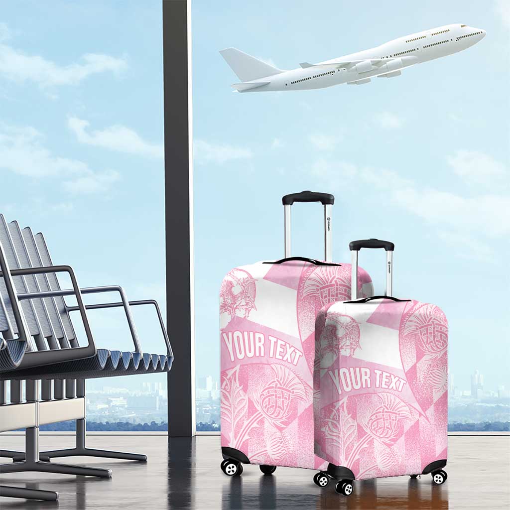 Scotland Rugby Custom Luggage Cover Go Scottish Thistle Pink Version LT14