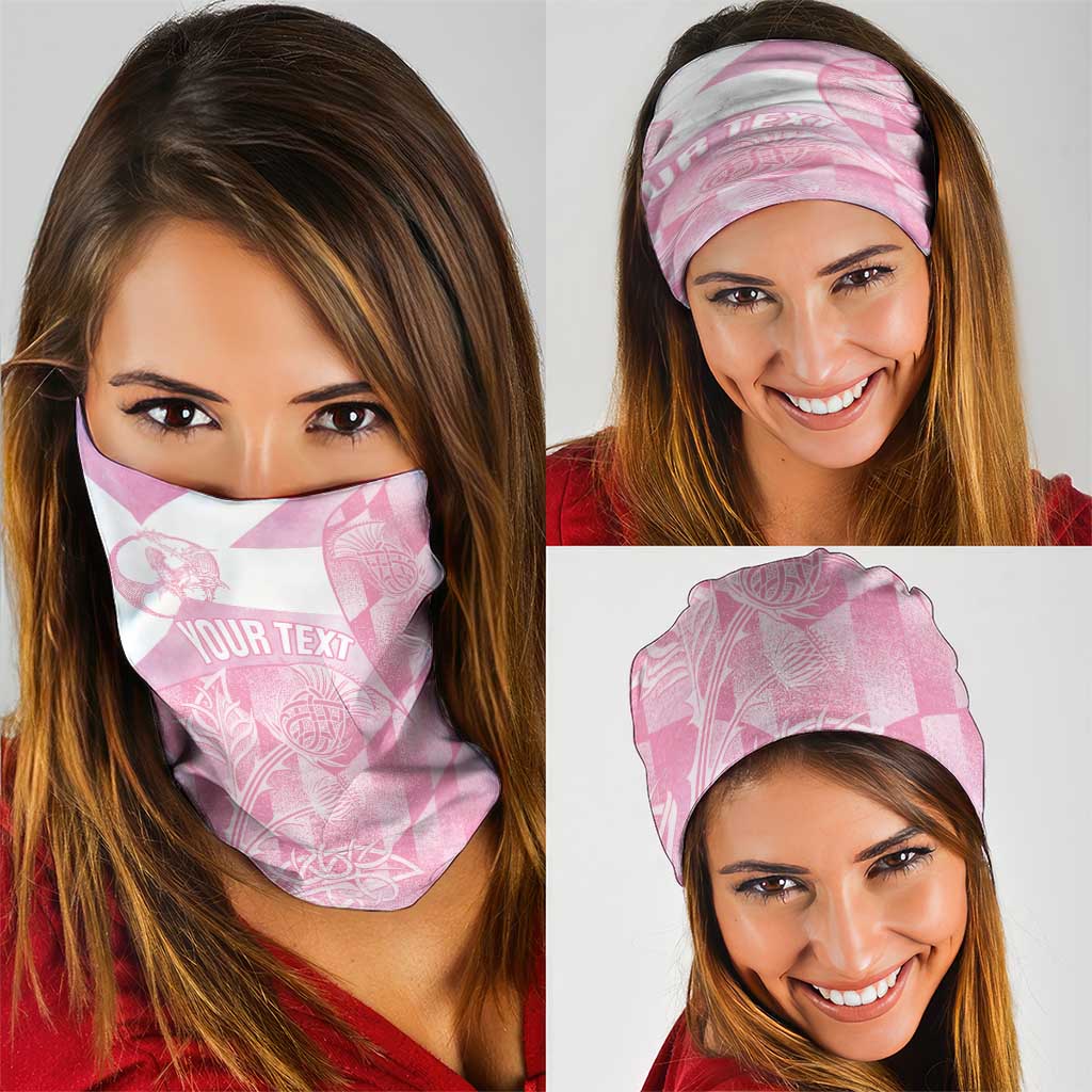Scotland Rugby Custom Neck Gaiter Go Scottish Thistle Pink Version LT14