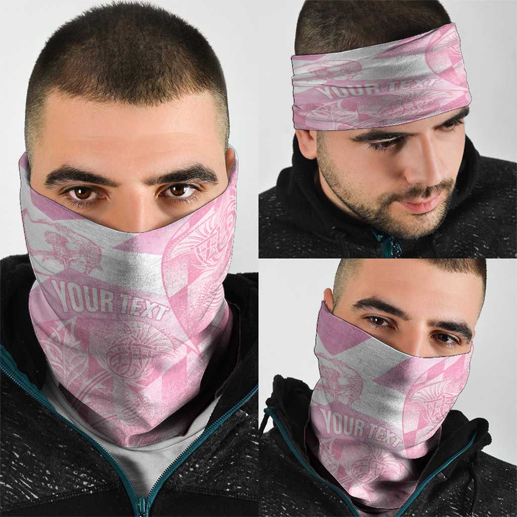 Scotland Rugby Custom Neck Gaiter Go Scottish Thistle Pink Version LT14