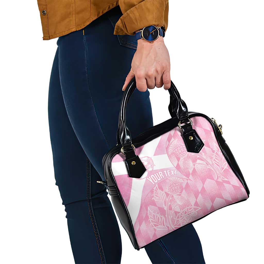 Scotland Rugby Custom Shoulder Handbag Go Scottish Thistle Pink Version LT14