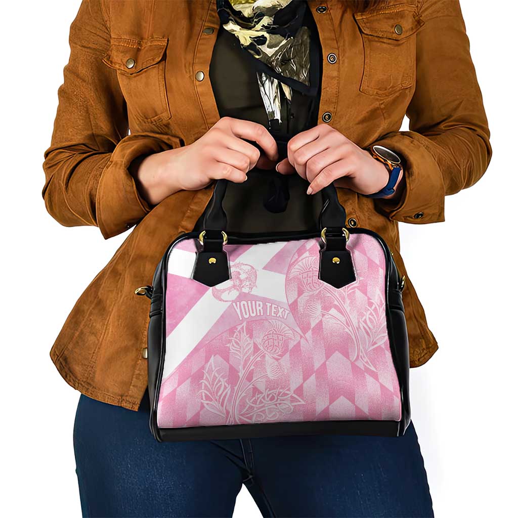 Scotland Rugby Custom Shoulder Handbag Go Scottish Thistle Pink Version LT14