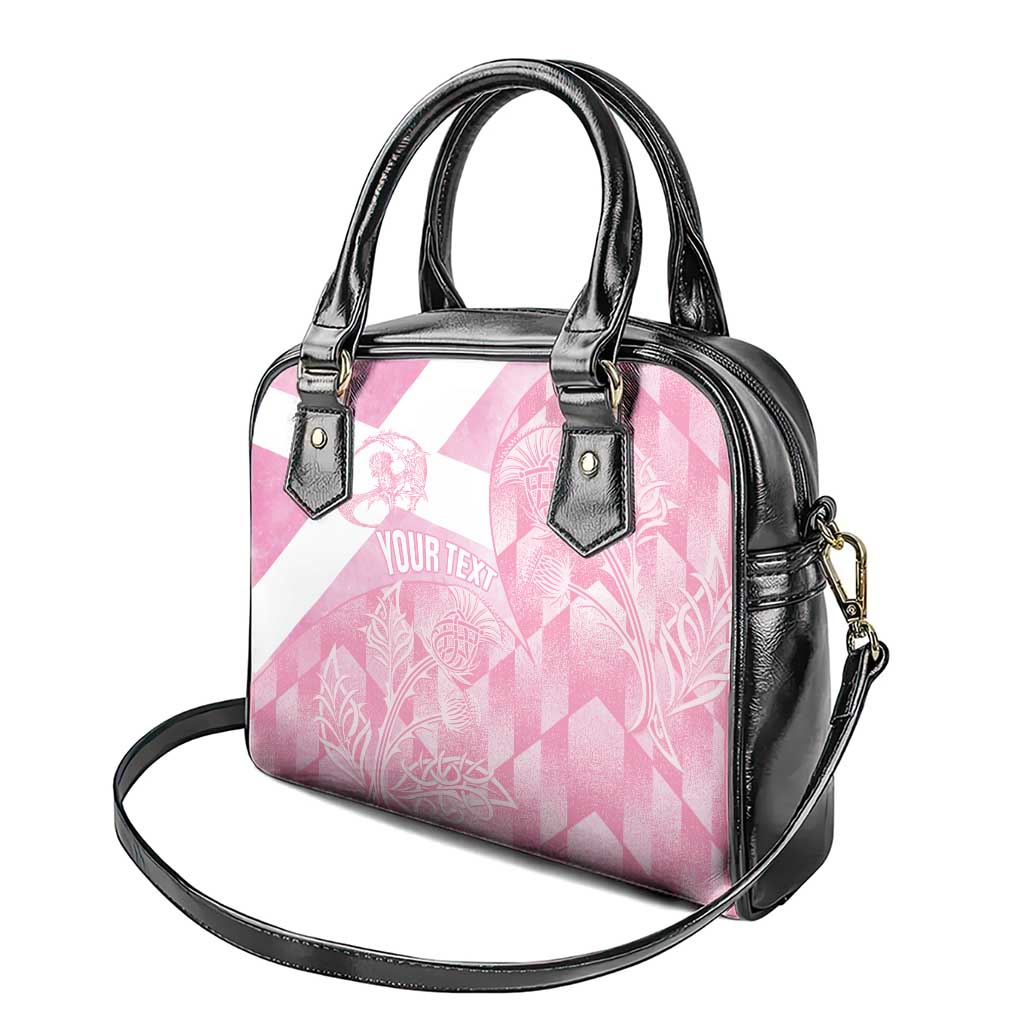 Scotland Rugby Custom Shoulder Handbag Go Scottish Thistle Pink Version LT14