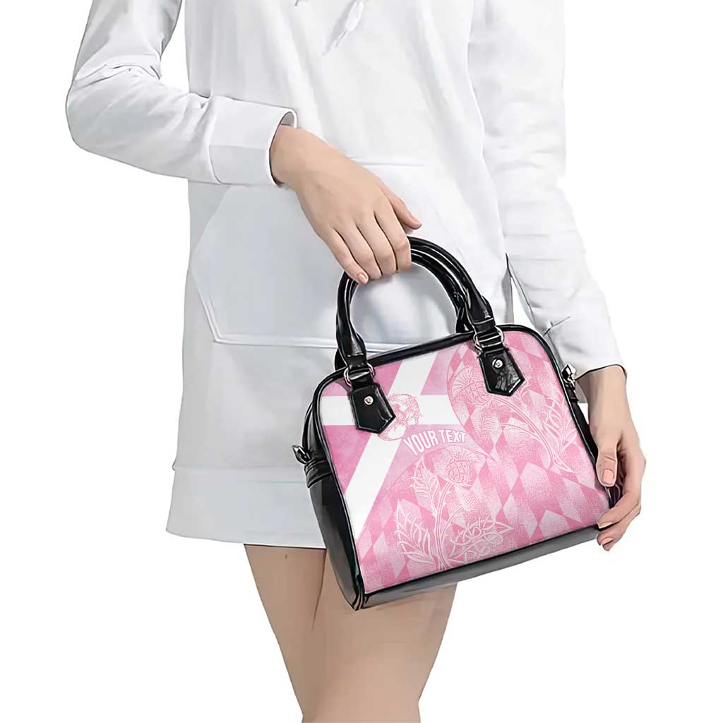 Scotland Rugby Custom Shoulder Handbag Go Scottish Thistle Pink Version LT14