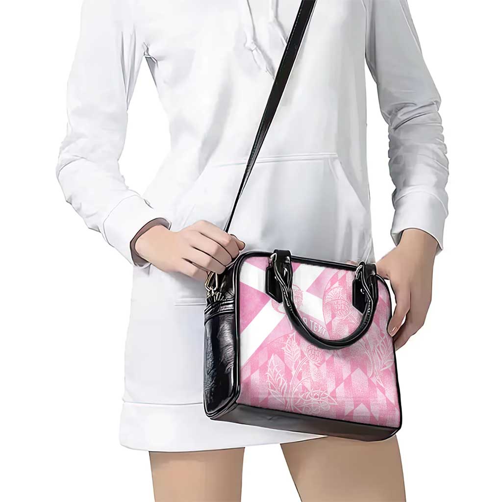 Scotland Rugby Custom Shoulder Handbag Go Scottish Thistle Pink Version LT14