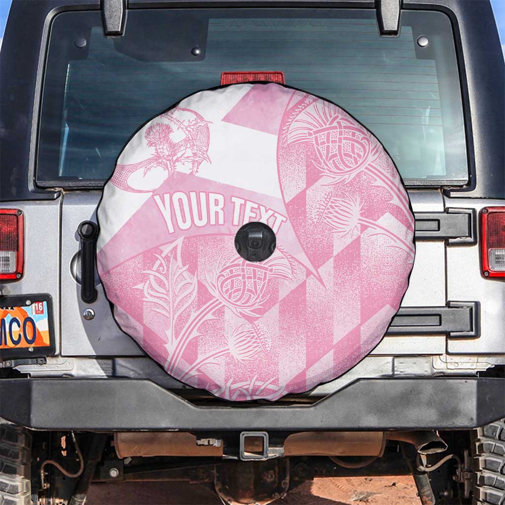 Scotland Rugby Custom Spare Tire Cover Go Scottish Thistle Pink Version LT14
