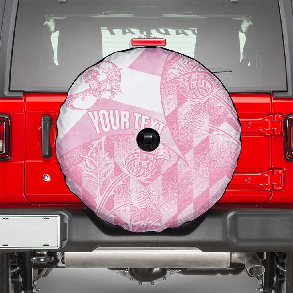 Scotland Rugby Custom Spare Tire Cover Go Scottish Thistle Pink Version LT14