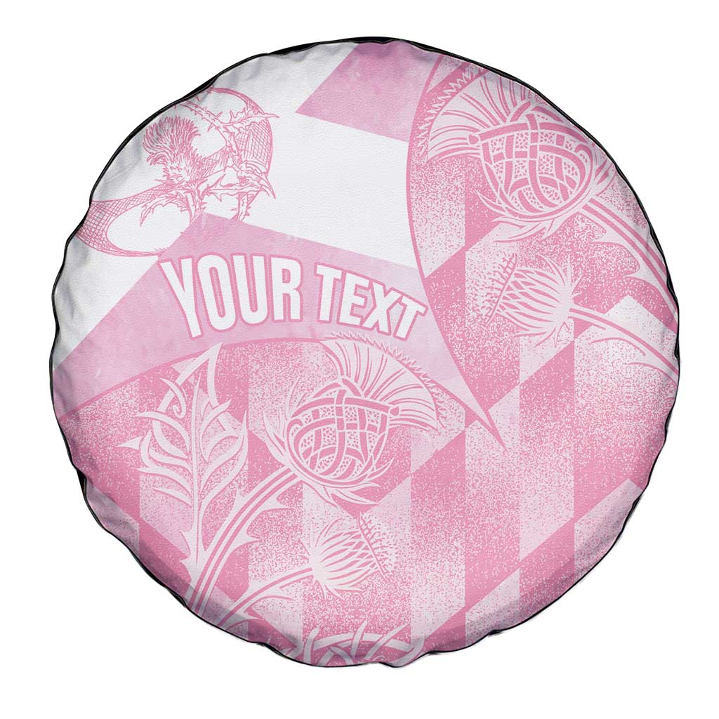 Scotland Rugby Custom Spare Tire Cover Go Scottish Thistle Pink Version LT14