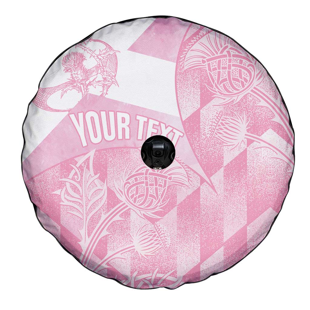 Scotland Rugby Custom Spare Tire Cover Go Scottish Thistle Pink Version LT14