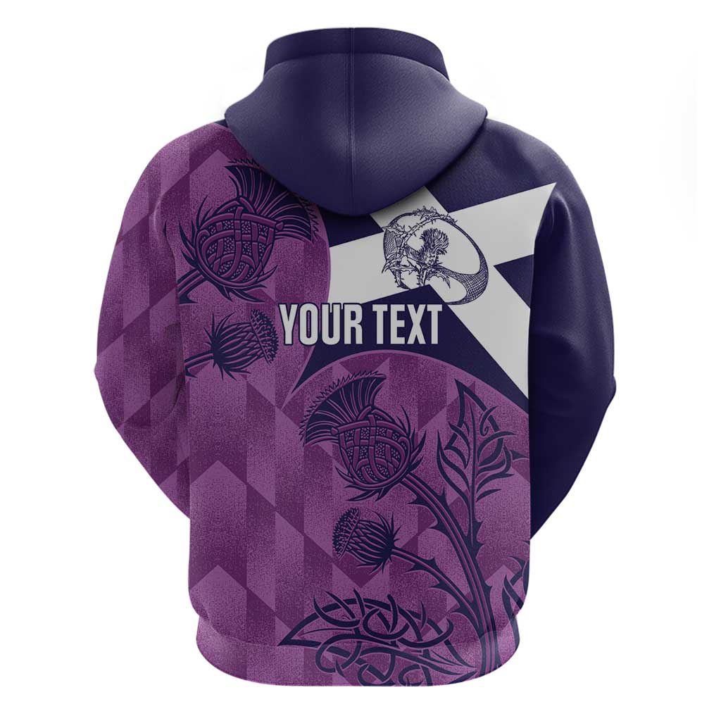 Scotland Rugby Custom Hoodie Go Scottish Thistle Purple Version LT14