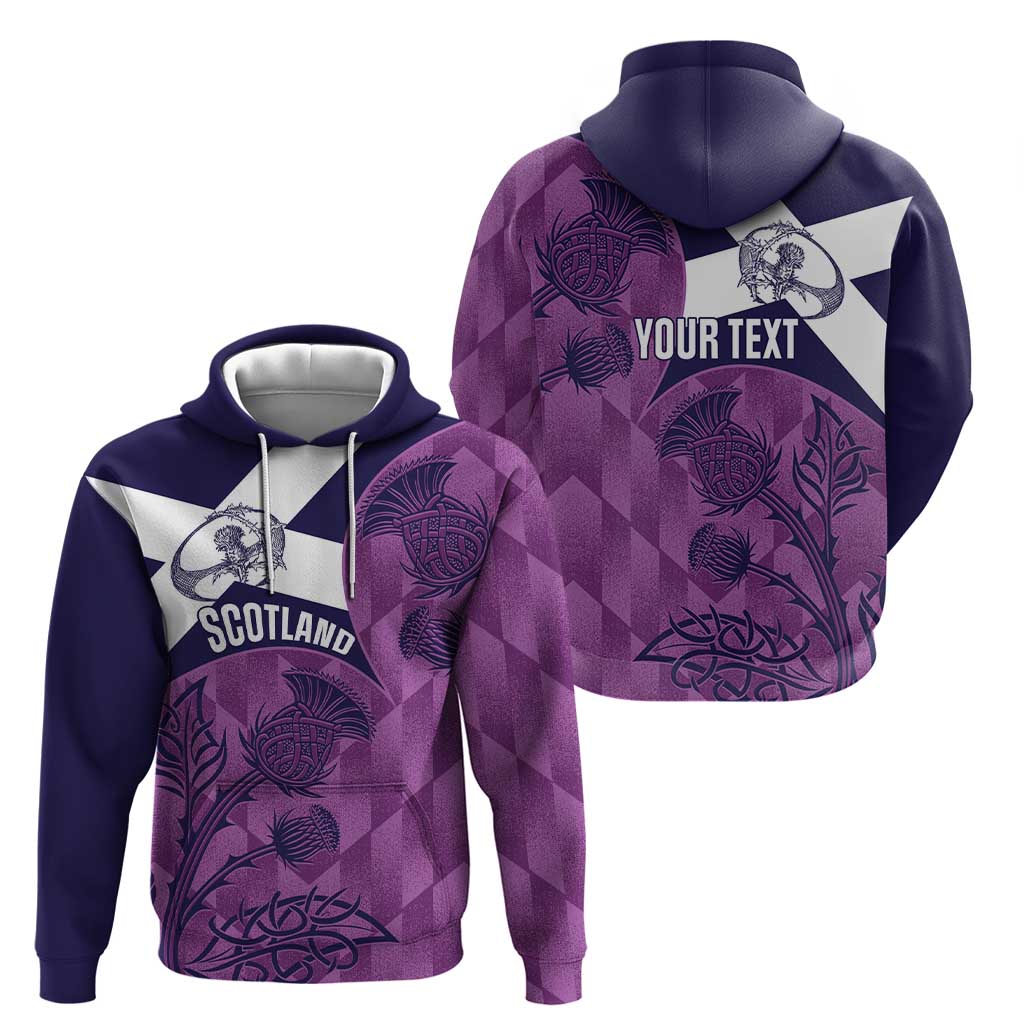 Scotland Rugby Custom Hoodie Go Scottish Thistle Purple Version LT14