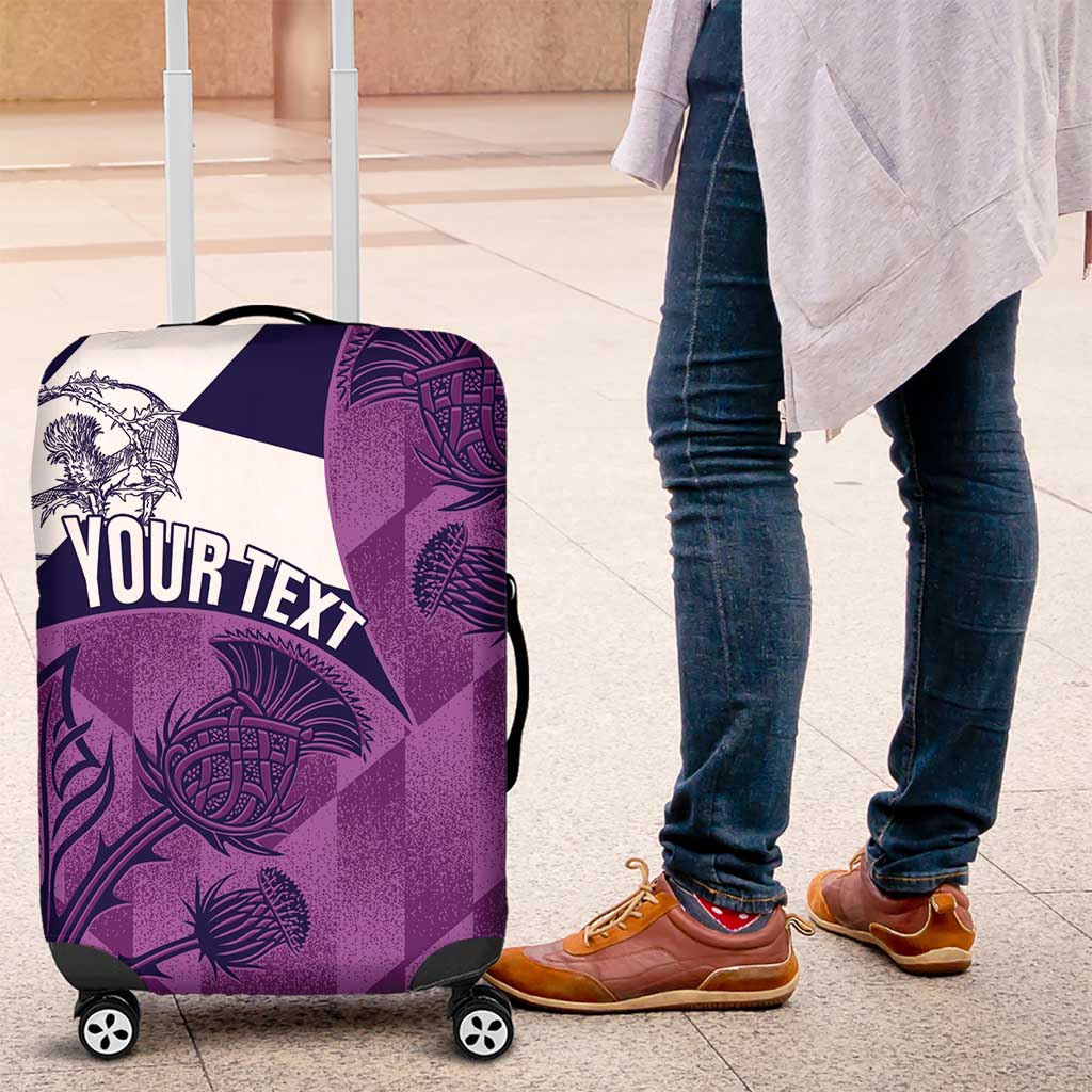 Scotland Rugby Custom Luggage Cover Go Scottish Thistle Purple Version LT14