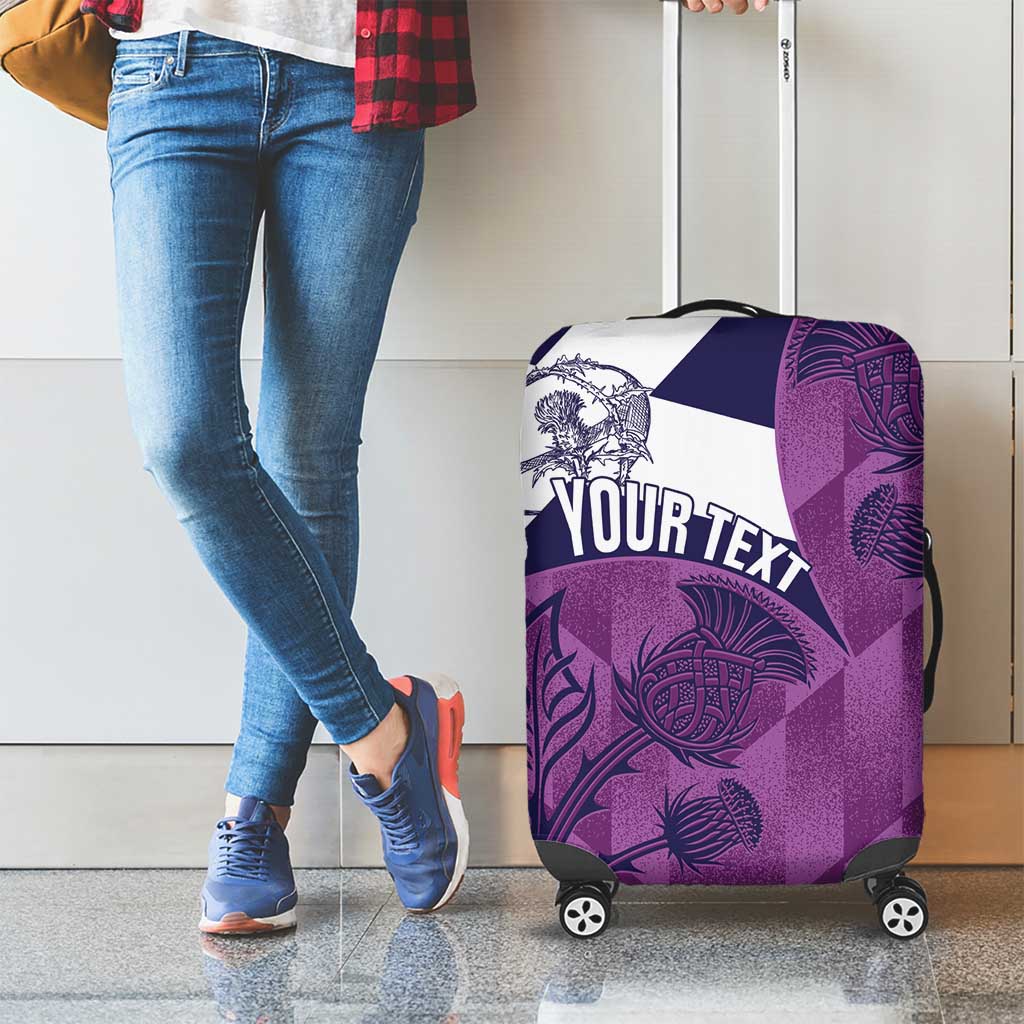 Scotland Rugby Custom Luggage Cover Go Scottish Thistle Purple Version LT14