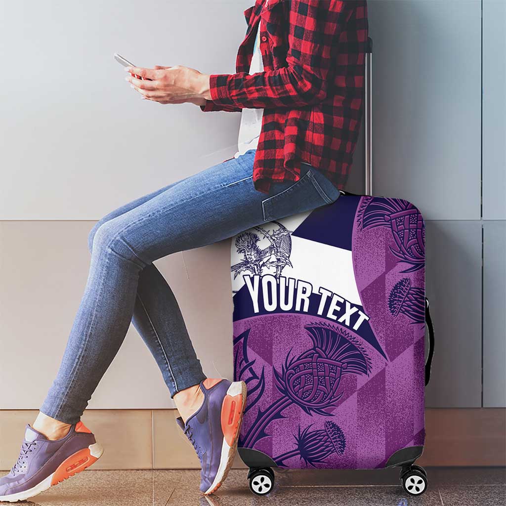 Scotland Rugby Custom Luggage Cover Go Scottish Thistle Purple Version LT14