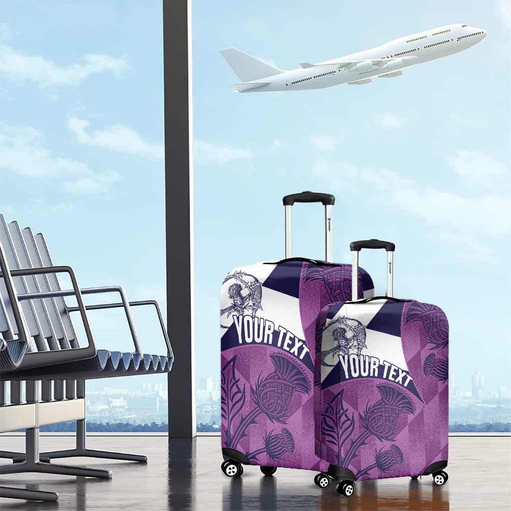 Scotland Rugby Custom Luggage Cover Go Scottish Thistle Purple Version LT14