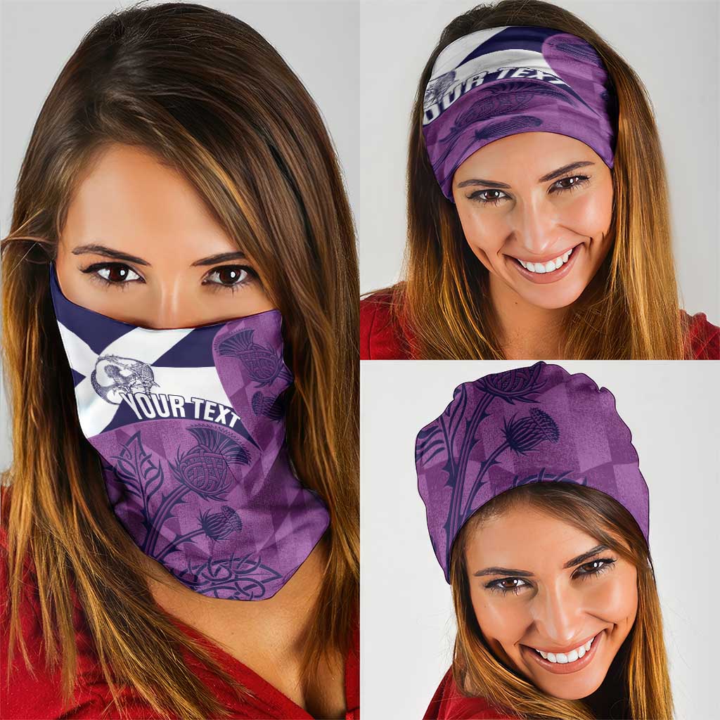 Scotland Rugby Custom Neck Gaiter Go Scottish Thistle Purple Version LT14