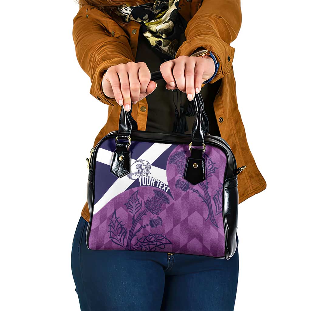 Scotland Rugby Custom Shoulder Handbag Go Scottish Thistle Purple Version LT14