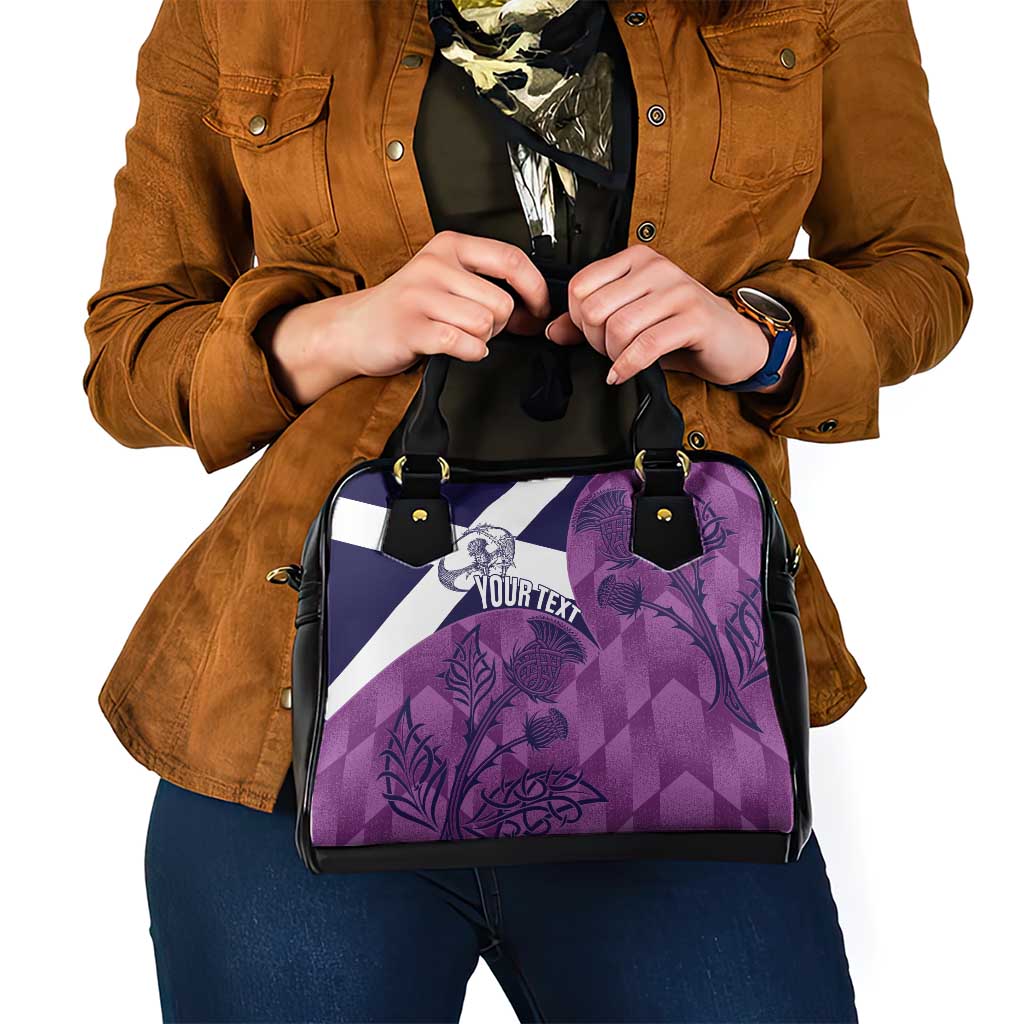 Scotland Rugby Custom Shoulder Handbag Go Scottish Thistle Purple Version LT14
