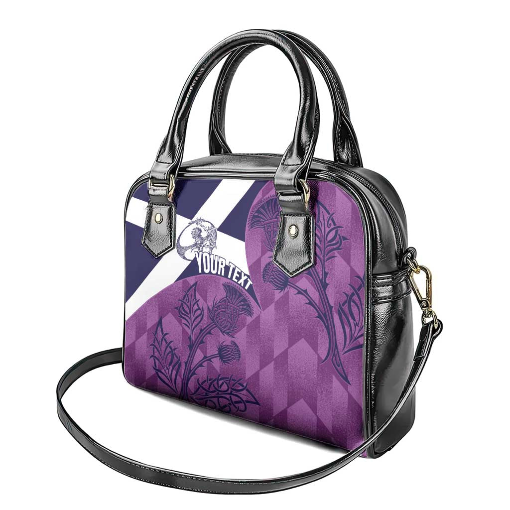 Scotland Rugby Custom Shoulder Handbag Go Scottish Thistle Purple Version LT14
