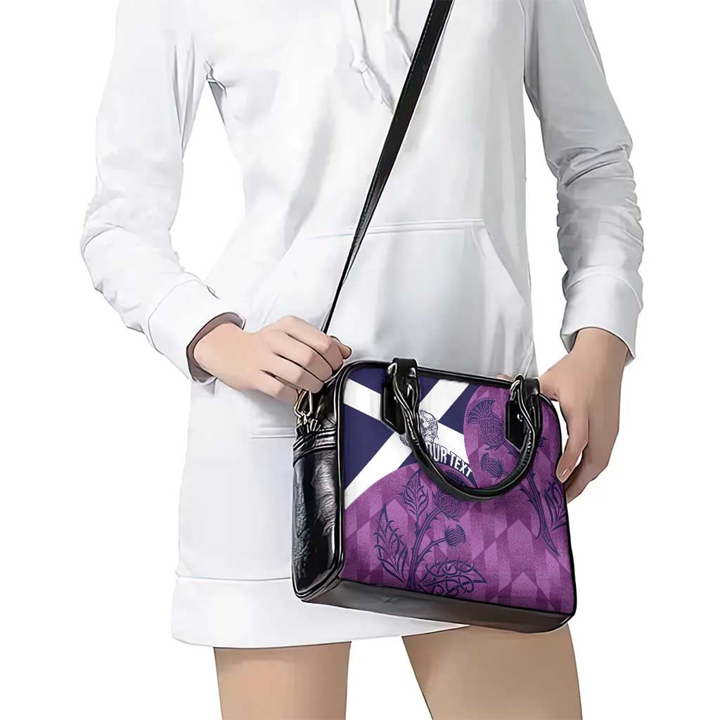 Scotland Rugby Custom Shoulder Handbag Go Scottish Thistle Purple Version LT14