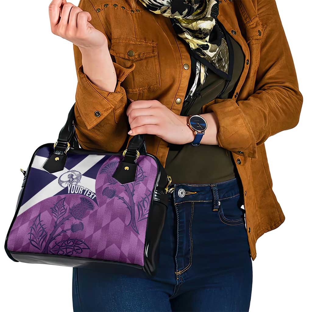 Scotland Rugby Custom Shoulder Handbag Go Scottish Thistle Purple Version LT14