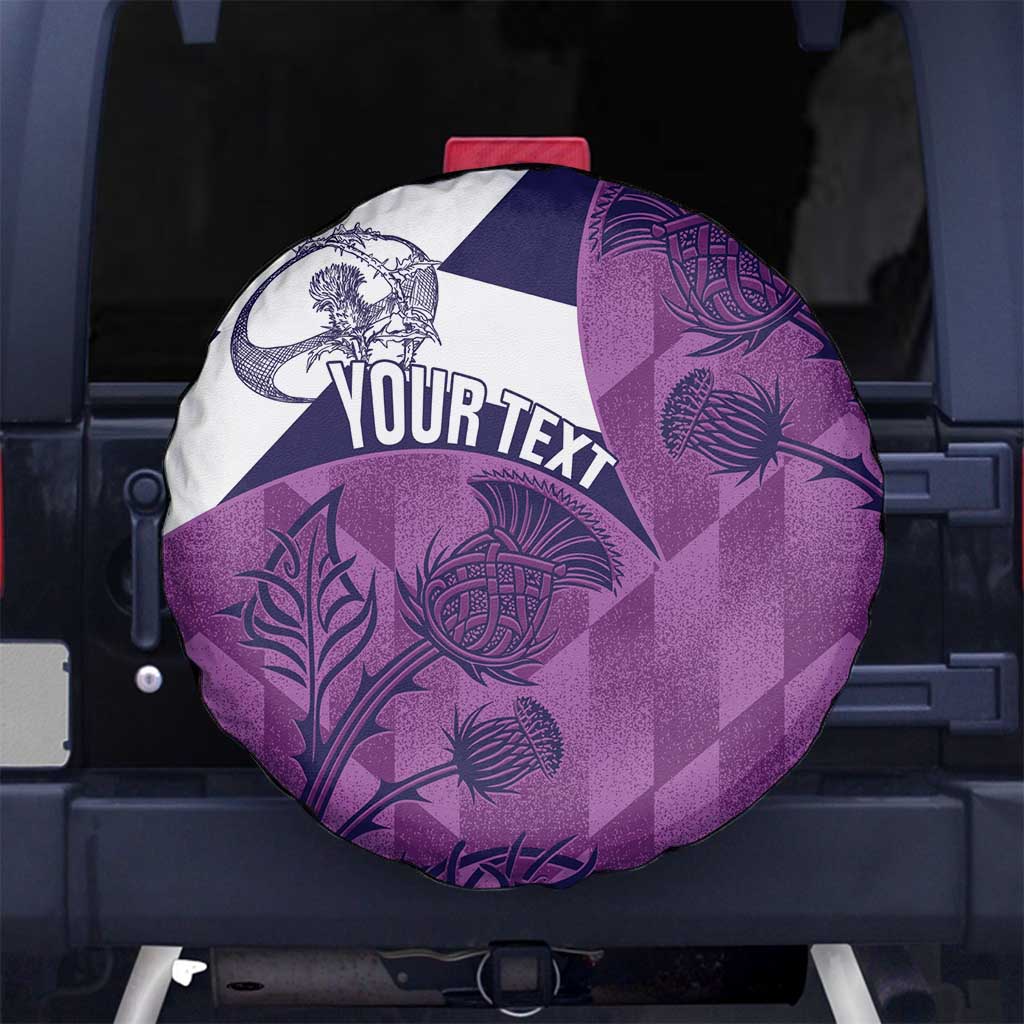 Scotland Rugby Custom Spare Tire Cover Go Scottish Thistle Purple Version LT14