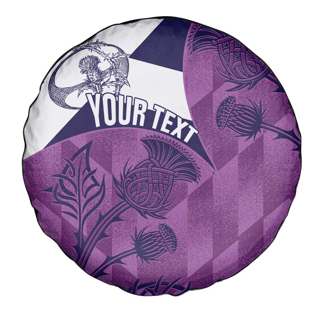 Scotland Rugby Custom Spare Tire Cover Go Scottish Thistle Purple Version LT14
