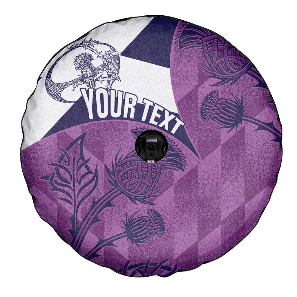 Scotland Rugby Custom Spare Tire Cover Go Scottish Thistle Purple Version LT14