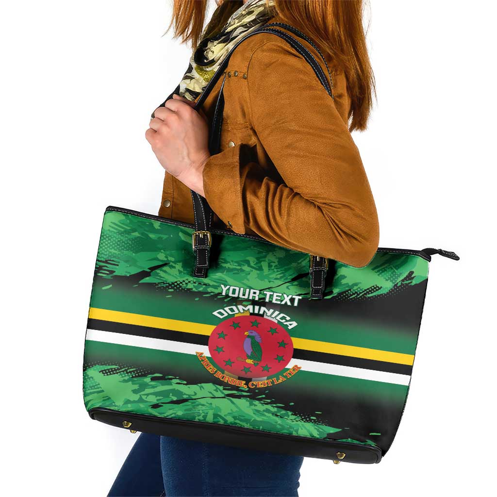 Persionalized Dominica 1978 Leather Tote Bag Dominik Independence Anniversary Grunge Style LT14