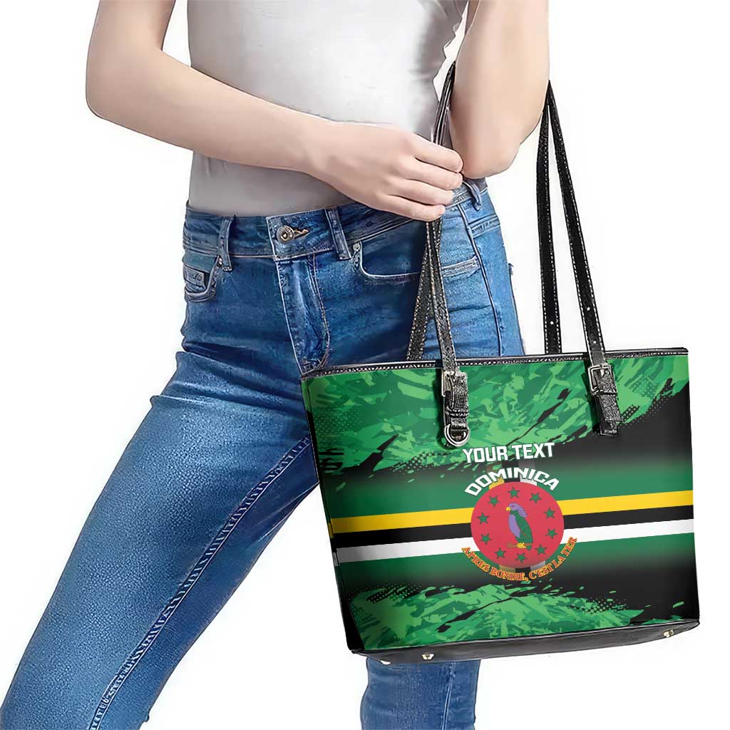 Persionalized Dominica 1978 Leather Tote Bag Dominik Independence Anniversary Grunge Style LT14