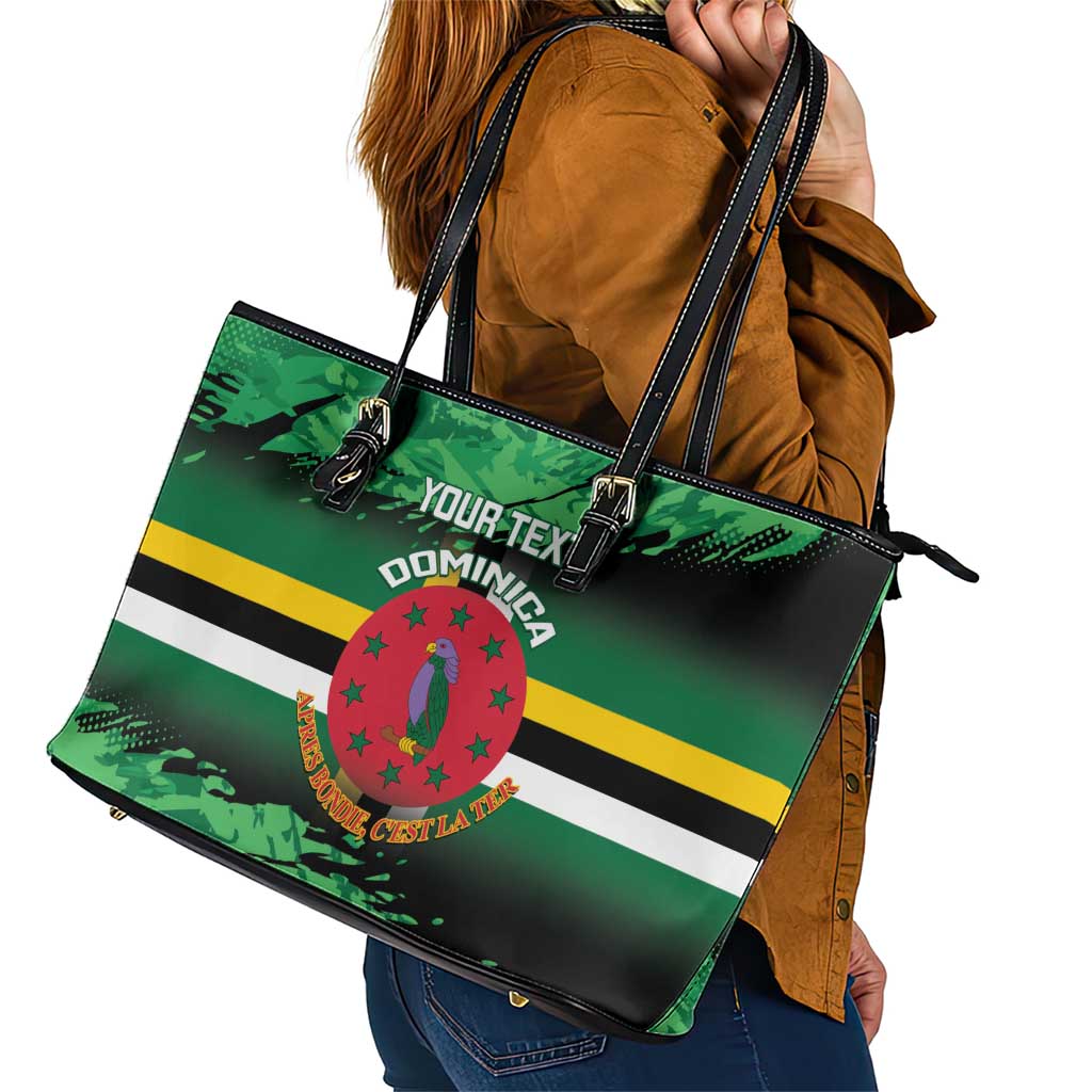 Persionalized Dominica 1978 Leather Tote Bag Dominik Independence Anniversary Grunge Style LT14