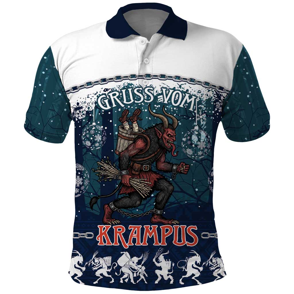 Gruss vom Krampus Christmas Polo Shirt Creepy Xmas Devil LT14