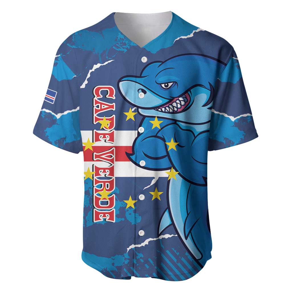 Custom Cape Verde Football Baseball Jersey Blue Sharks Mascot LT14