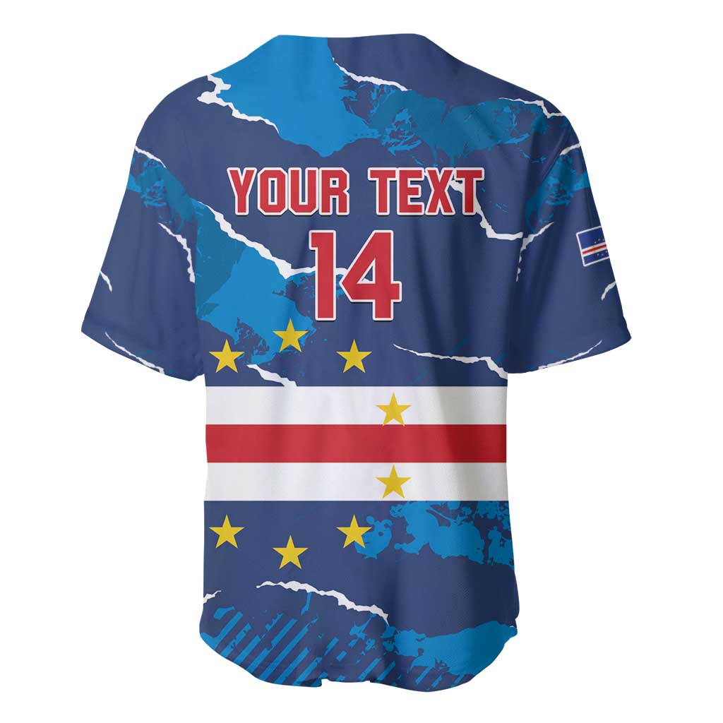 Custom Cape Verde Football Baseball Jersey Blue Sharks Mascot LT14