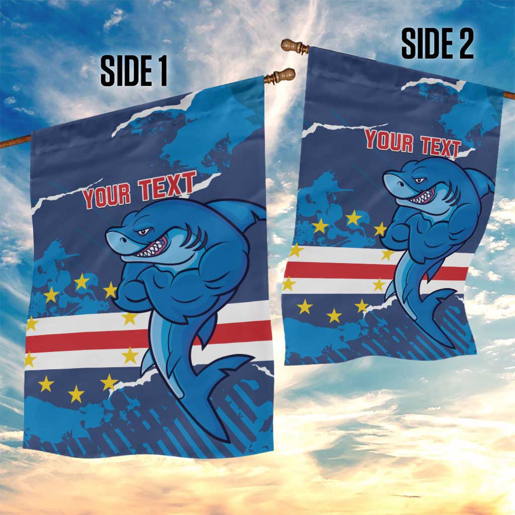 Custom Cape Verde Football Garden Flag Blue Sharks Mascot LT14