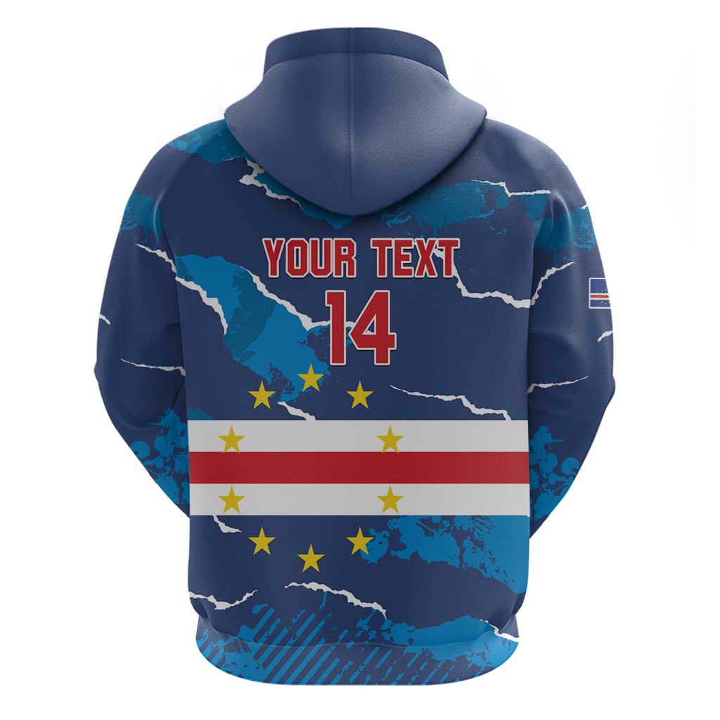 Custom Cape Verde Football Hoodie Go Blue Sharks - Mascot Version LT14