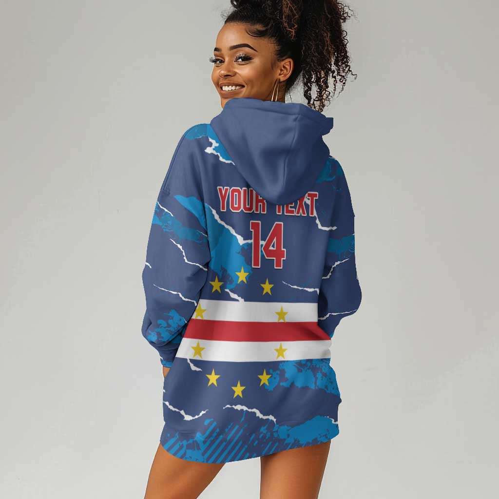 Custom Cape Verde Football Hoodie Dress Blue Sharks Mascot LT14