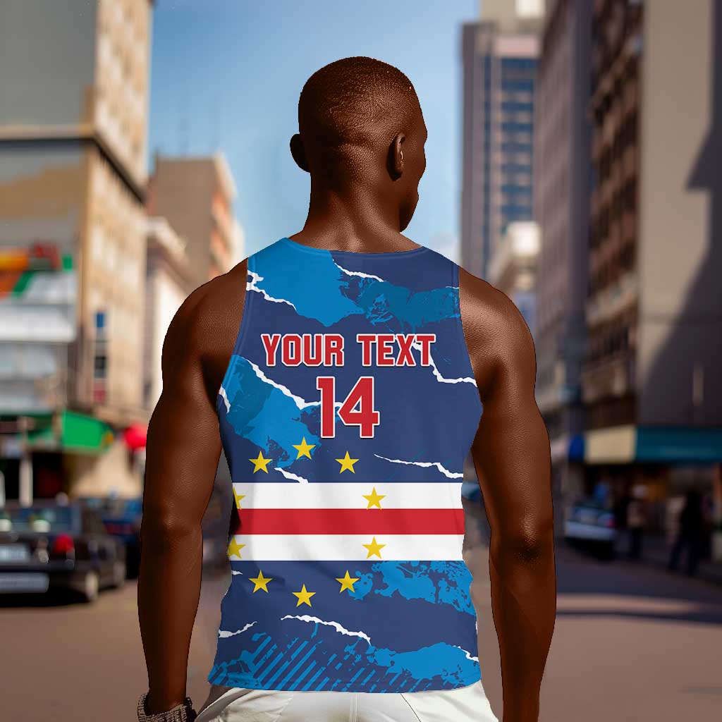 Custom Cape Verde Football Men Tank Top Blue Sharks Mascot LT14