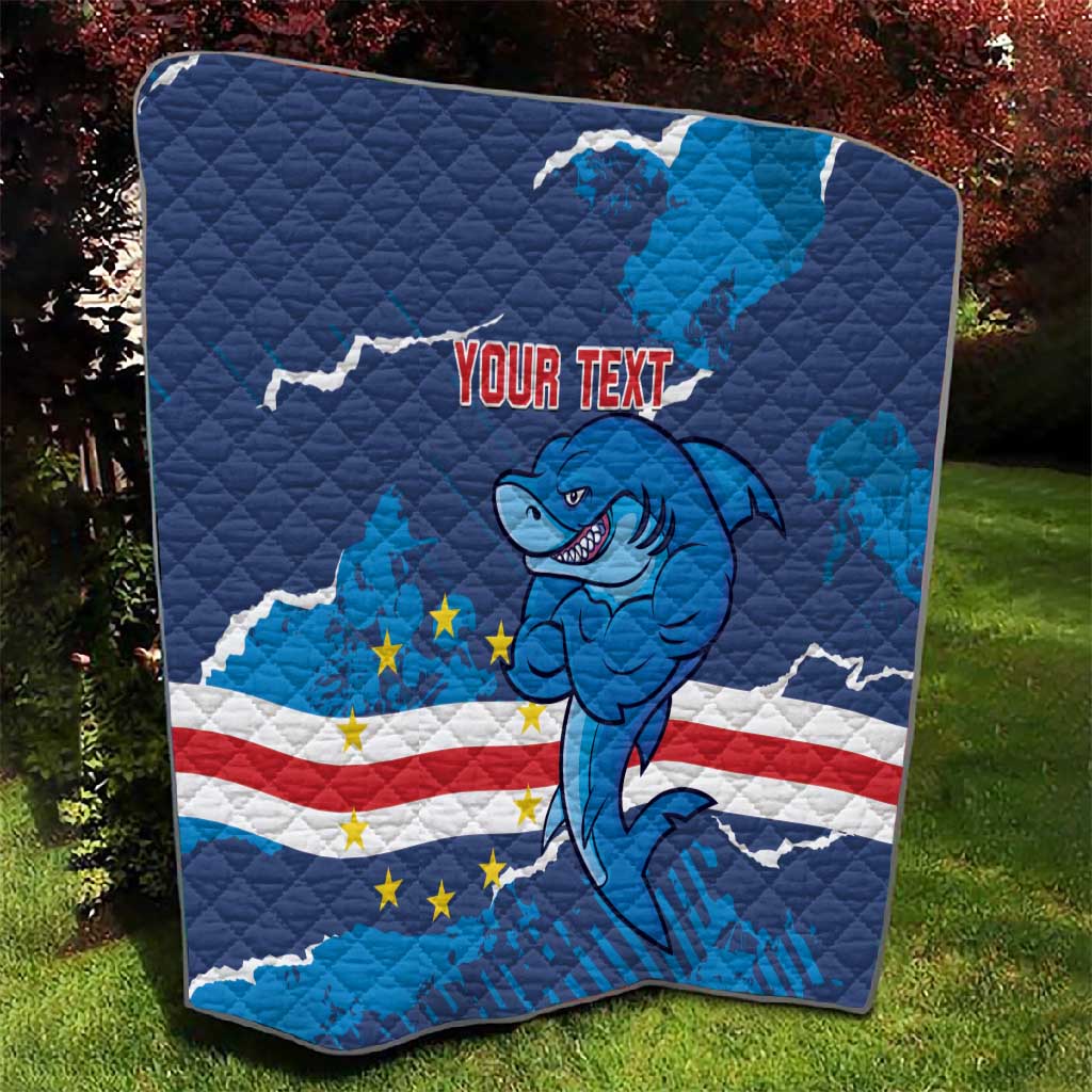 Custom Cape Verde Football Quilt Blue Sharks Mascot LT14