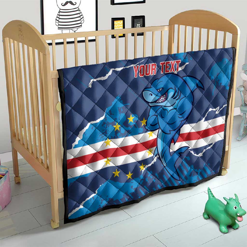 Custom Cape Verde Football Quilt Blue Sharks Mascot LT14