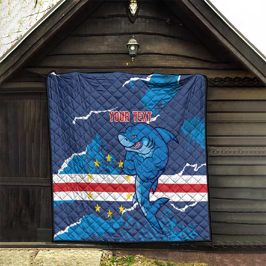 Custom Cape Verde Football Quilt Blue Sharks Mascot LT14