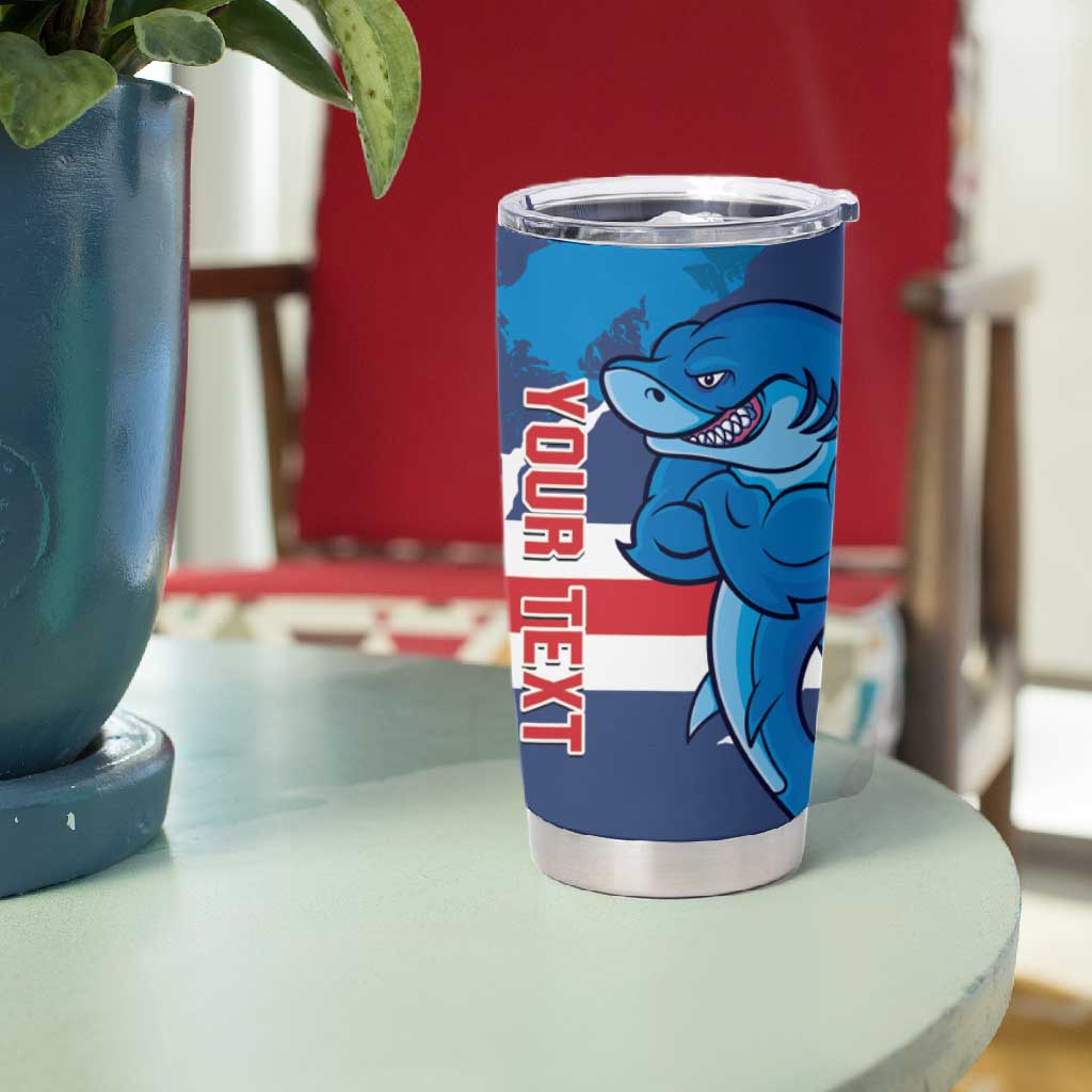 Custom Cape Verde Football Tumbler Cup Blue Sharks Mascot LT14