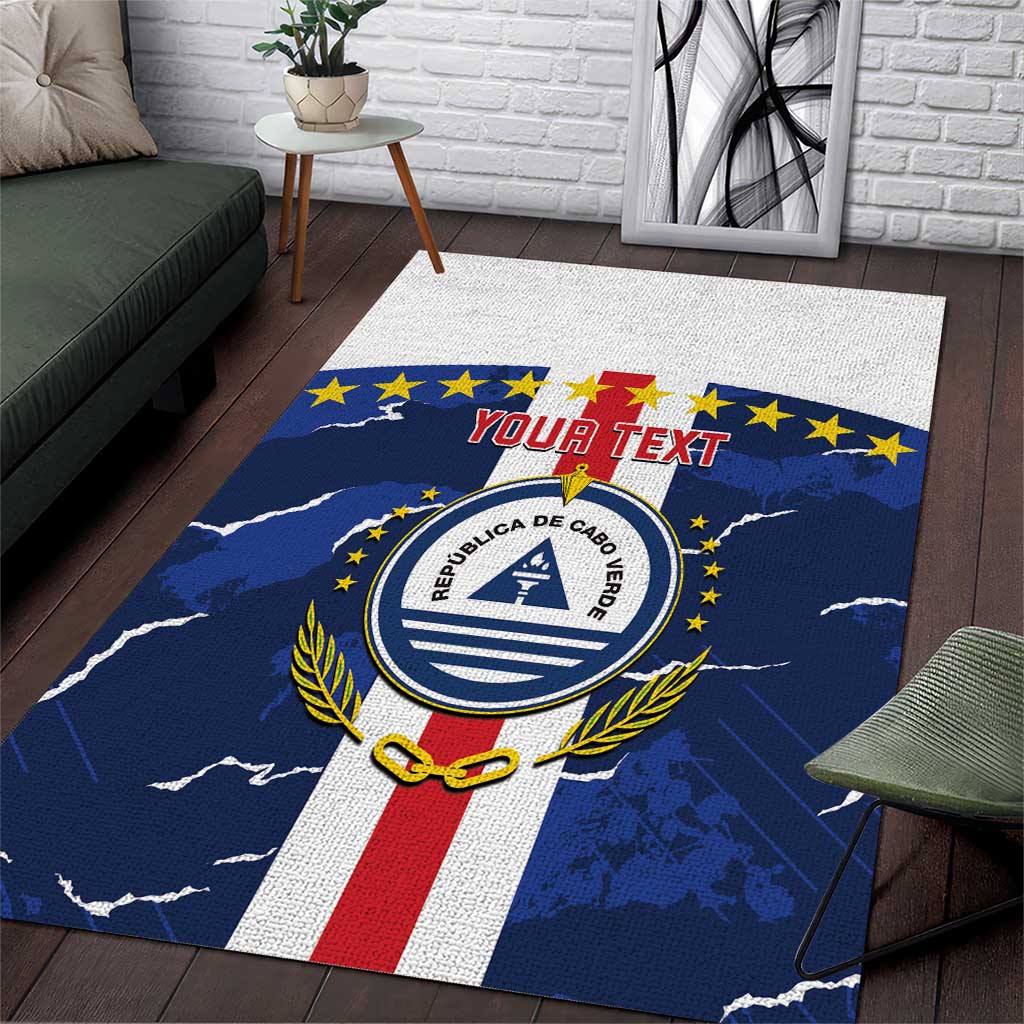 Custom Cape Verde Football Area Rug Blue Sharks Sporty LT14