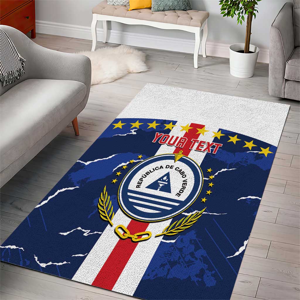 Custom Cape Verde Football Area Rug Blue Sharks Sporty LT14