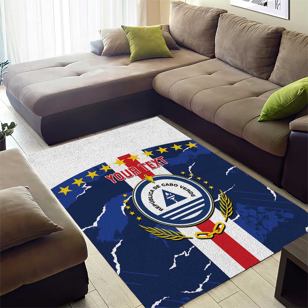 Custom Cape Verde Football Area Rug Blue Sharks Sporty LT14
