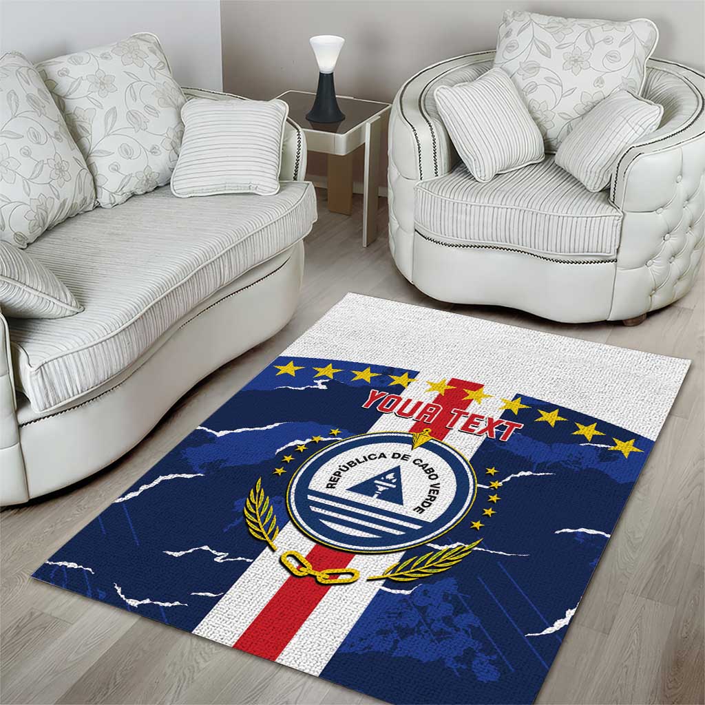Custom Cape Verde Football Area Rug Blue Sharks Sporty LT14