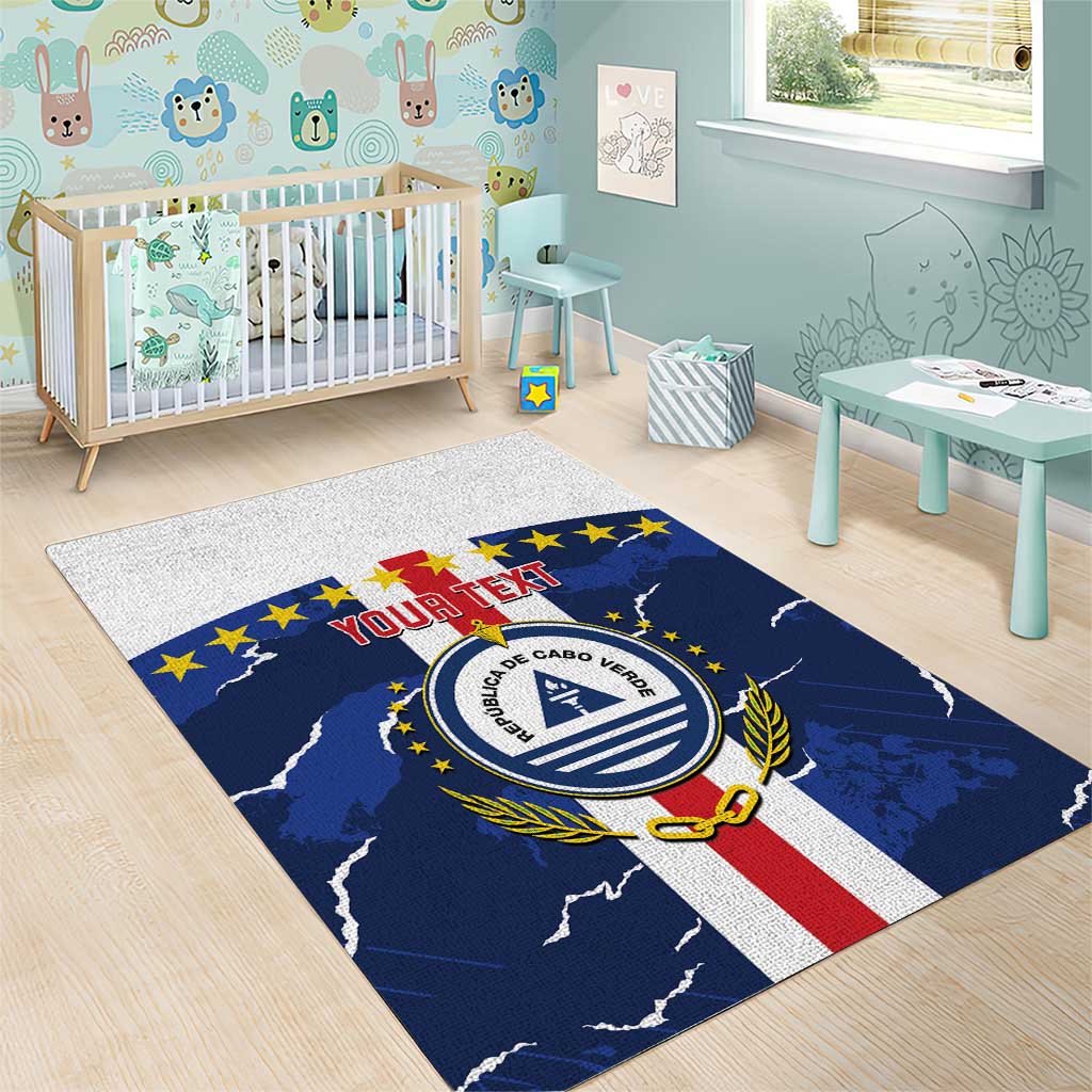 Custom Cape Verde Football Area Rug Blue Sharks Sporty LT14
