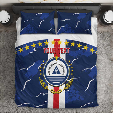 Custom Cape Verde Football Bedding Set Blue Sharks Sporty LT14