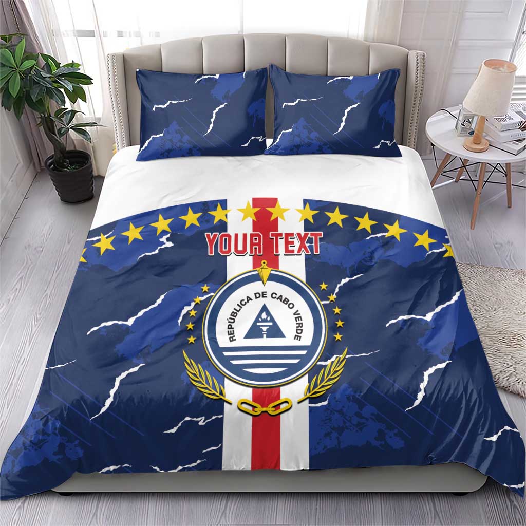 Custom Cape Verde Football Bedding Set Blue Sharks Sporty LT14